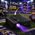 FanBeam projector with Baltimore Ravens shield slide